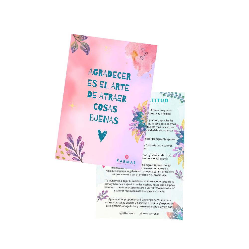 Postal con actividad al reverso "Desafío Gratitud"