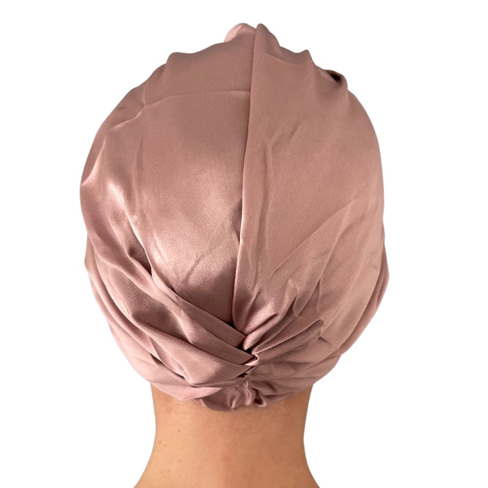 Turbante borde elasticado una capa Seda