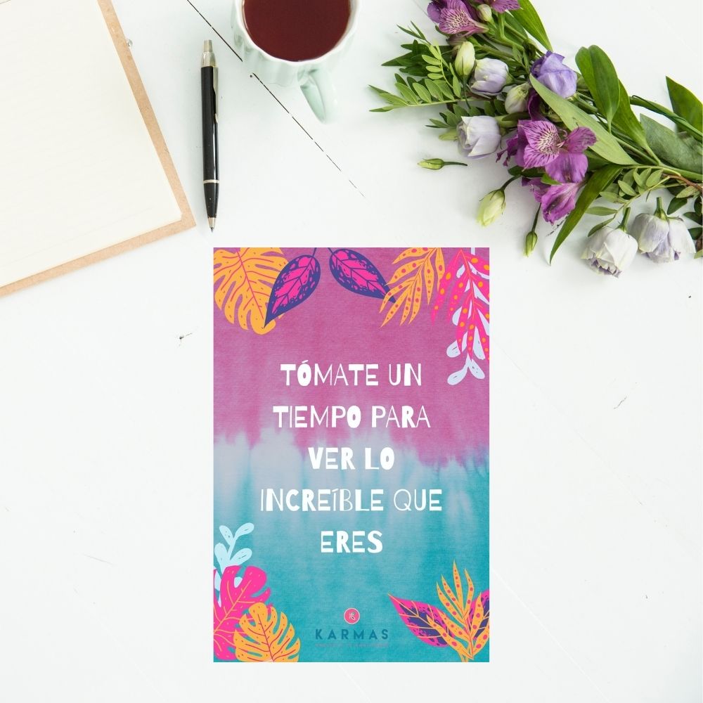 Postal con actividad al reverso "Carta de amor para mí"