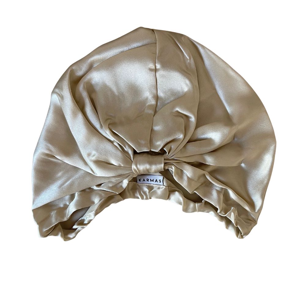 Turbante borde elasticado una capa Seda