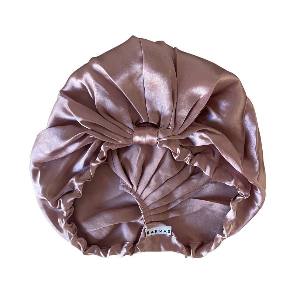 Turbante borde elasticado una capa Seda
