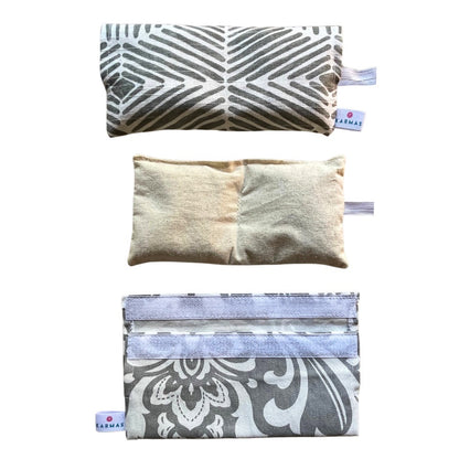 Antifaz relajante de semillas, cuarzo, hierbas y aromaterapia