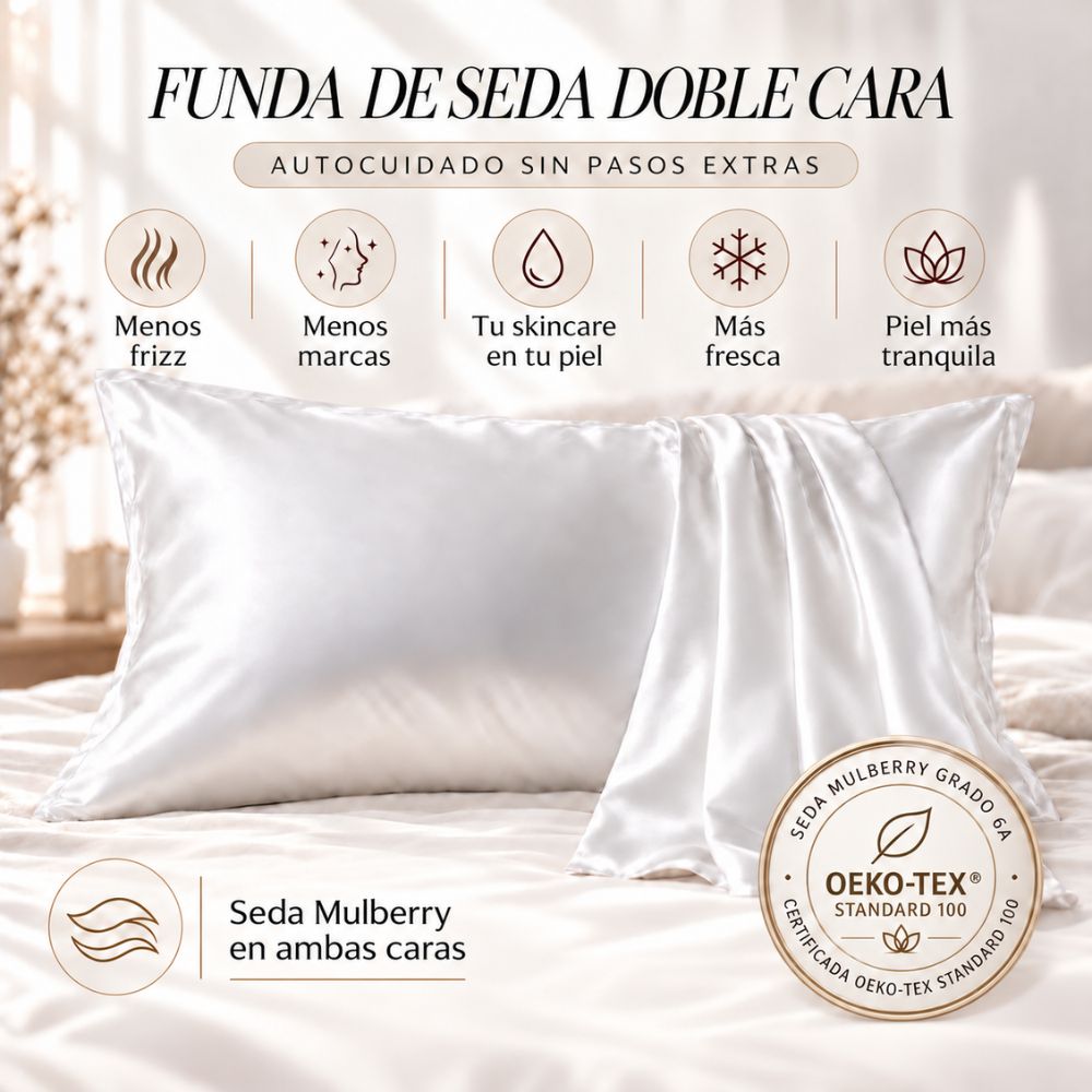 Funda de seda para almohada · doble cara