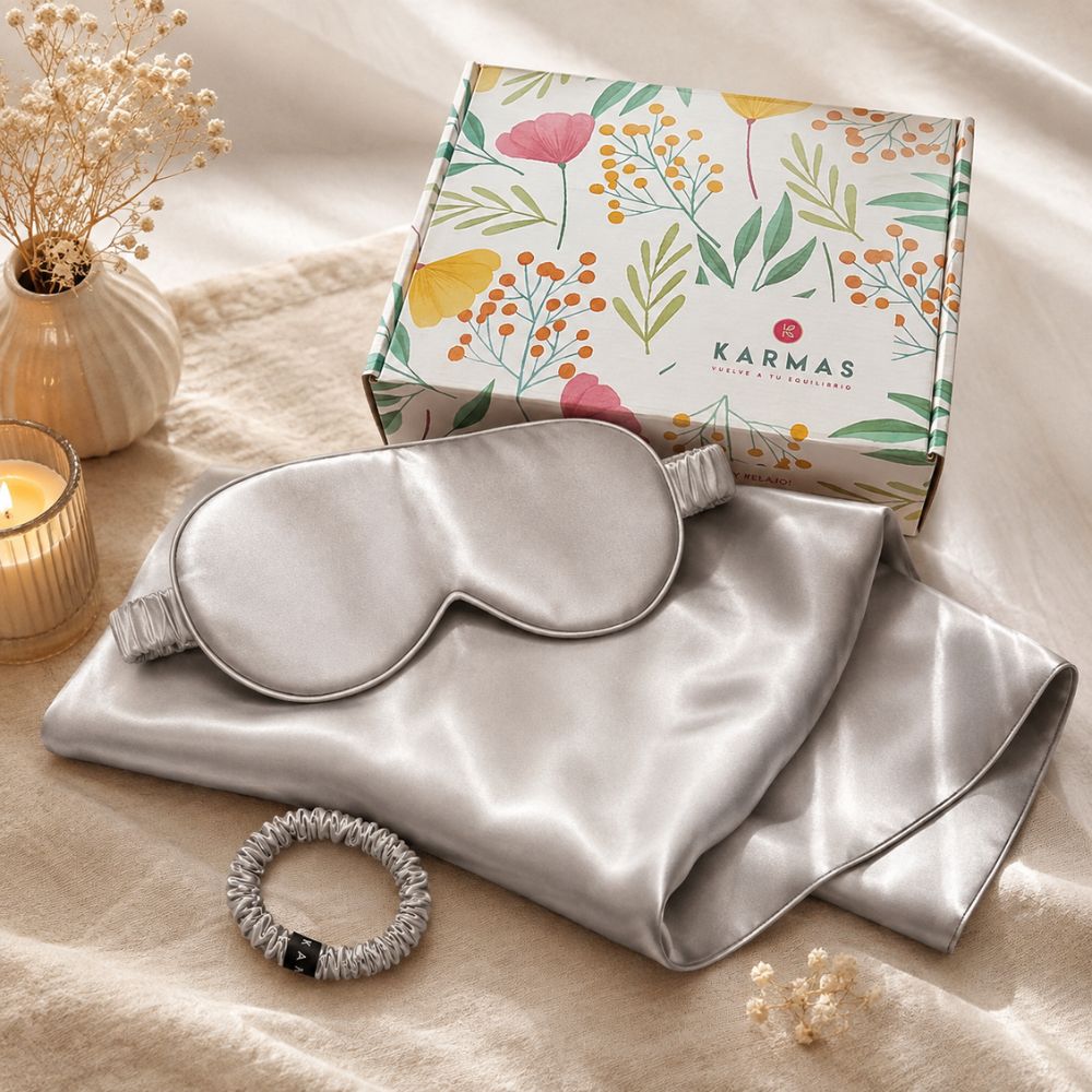 Caja Indispensables de Seda Mulberry | Funda doble cara seda, Antifaz y Scrunchie