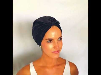 Turbante borde elasticado una capa Seda